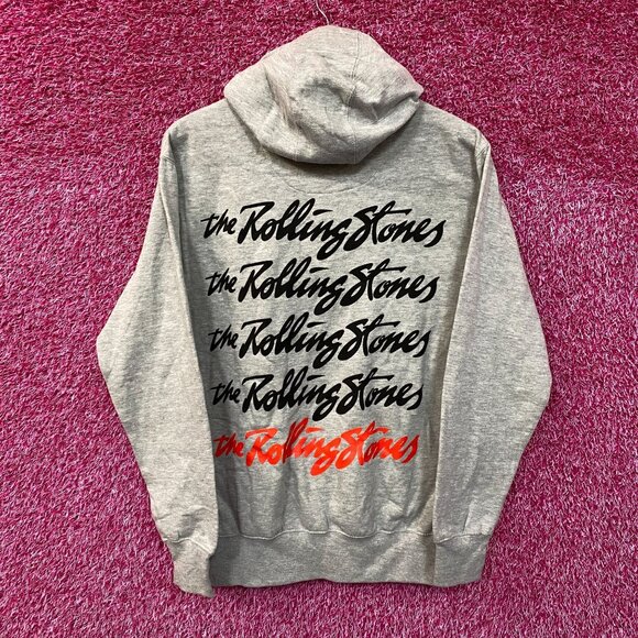 The Rolling Stones Cursive Spell-Out Hot Lips Band Hoodie S - Picture 1 of 4
